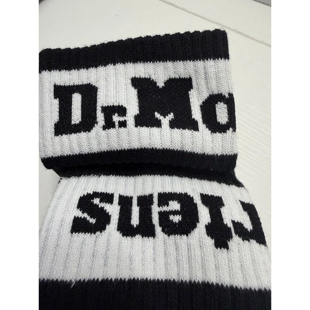 Dr. Martens 3 Pack Athletic Crew Socks Black White Logo S/M US 3-8 NWT